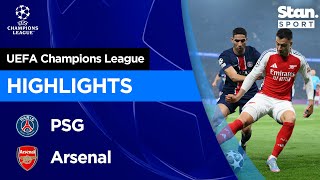 Thumbnail for PSG v Arsenal Highlights | 2024/25 | UEFA Champions League