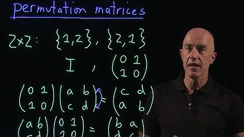 Permutation matrices | Lecture 9 | Matrix Algebra for Engineers