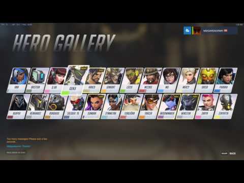 Overwatch - Osira PTR on Practice Range. Abilities used and hero gallery.