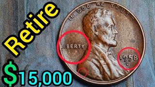 ULTRA RARE COIN WORTH $15,000 US PENNY LINCOLN 1958 !