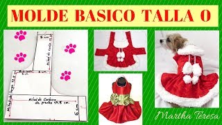 MOLDE BÁSICO DE VESTIDO TALLA 0 Con tiras en cuello y panza.