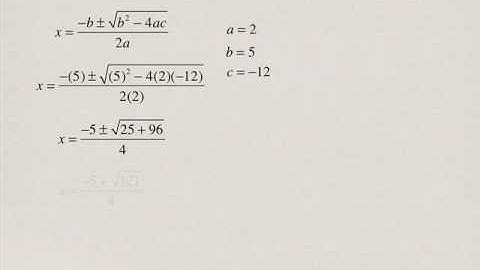 Quadratic equation : Using the Quadratic formula to find the x-intercepts