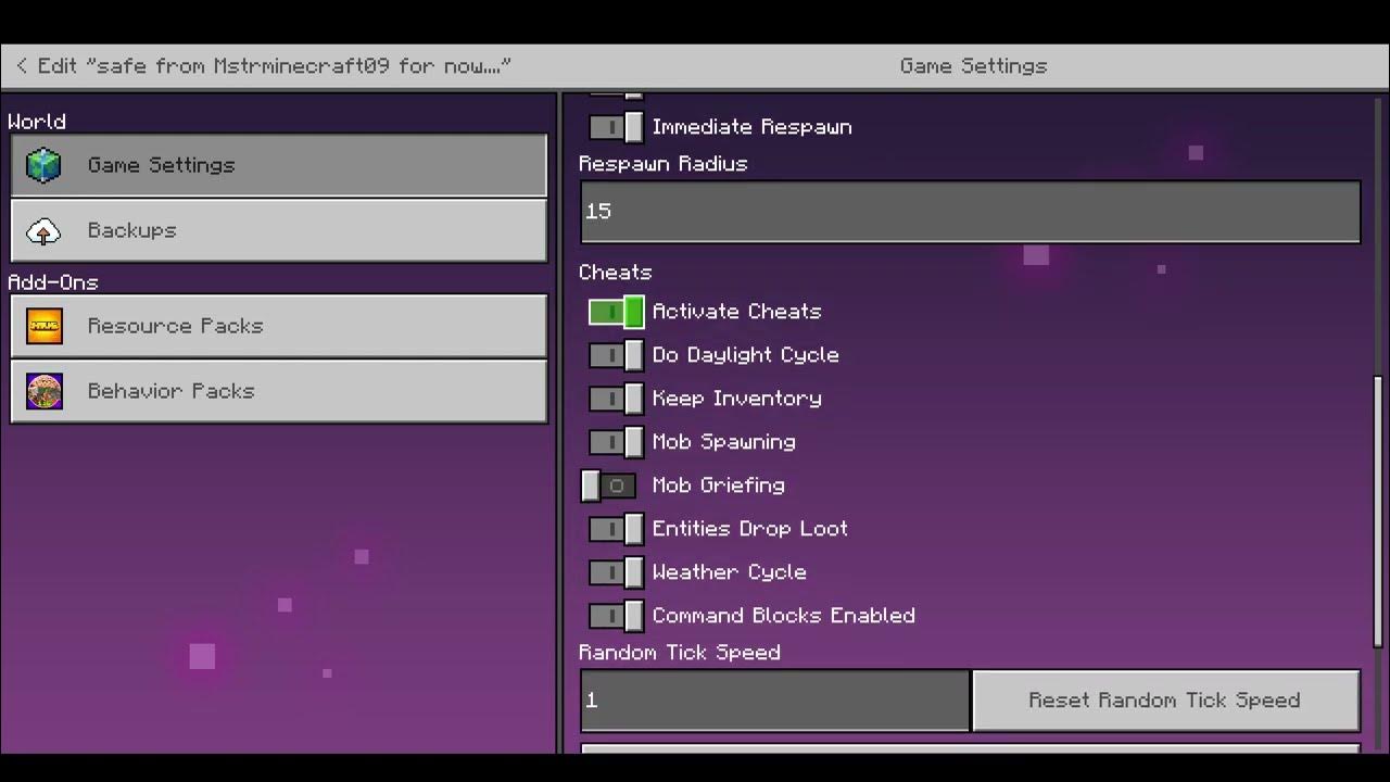 How to turn on cheats in your realm shorts youtube