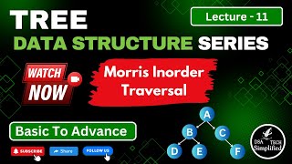 Lecture - 11 | Morris Traversal - Inorder Traversal |  @dsatechsimplified