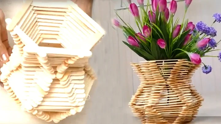 How to Make Flower Basket With Ice Cream Sticks || HD