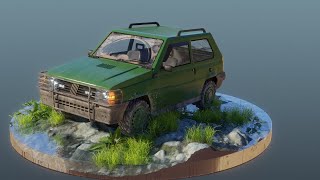 FIAT-PANDA 3D realistic graphics Blender3D