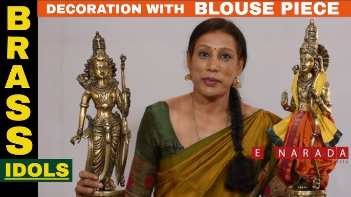 5 Ways To Decorate Brass Idols With Blouse Pieces | 2024