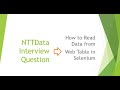 How to read data from web table in selenium | #java | Automation Interview Question