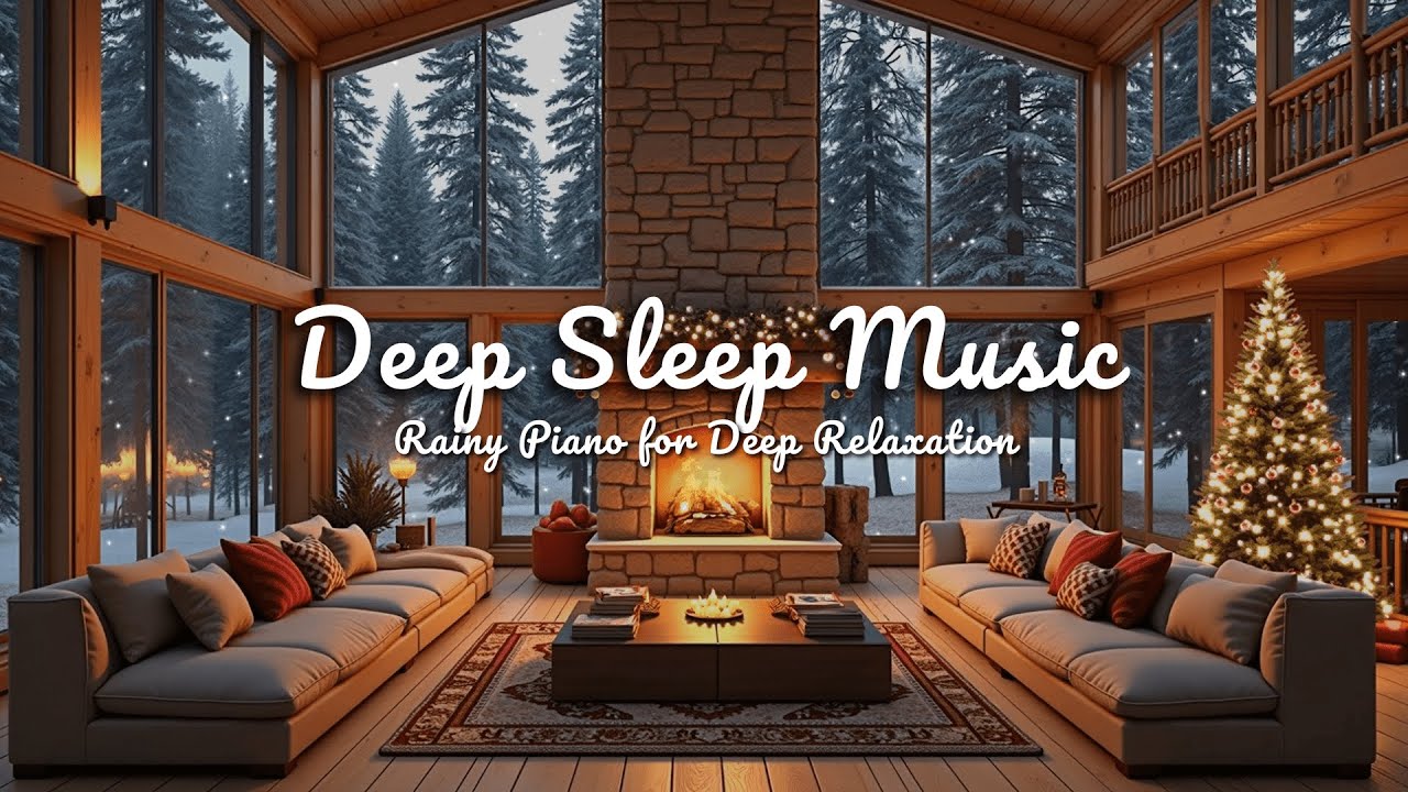 🔥Christmas Fireplace Crackling | ❄️Snowy Night Views | Cozy Holiday Ambience