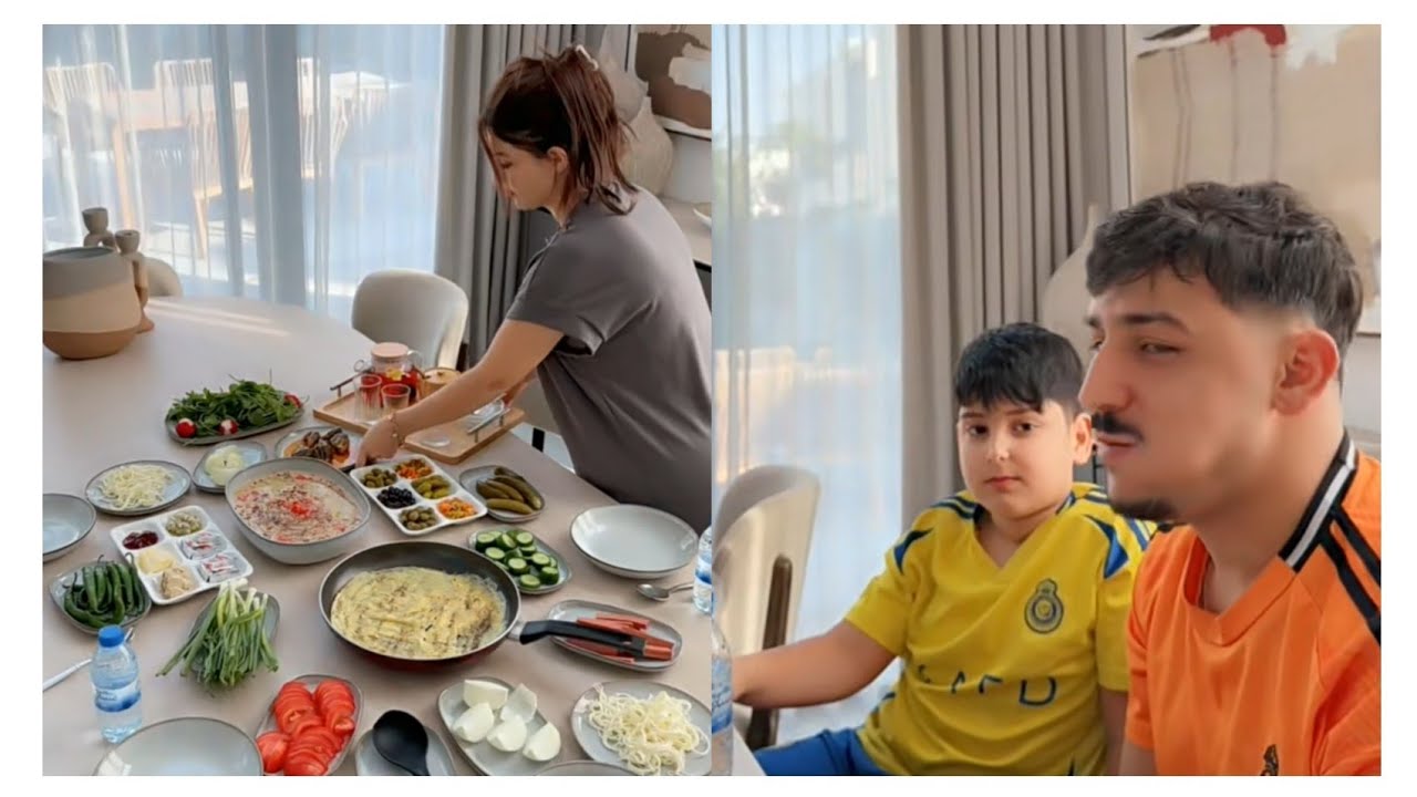 عصام ونور 🌹 فطور ملوك مع العيله فول  😋 من تحت ايدين نور 😋 يسلام سلم بايوم جمعة 