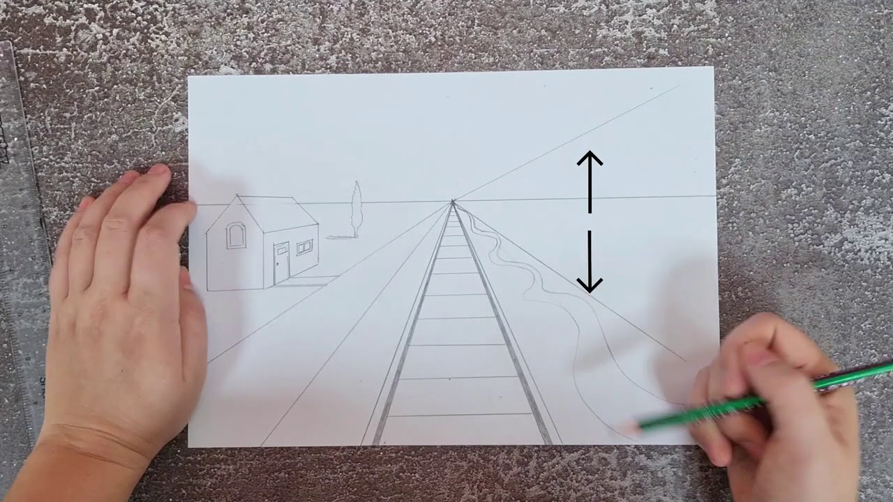 How to draw a 1 point perspective landscape » Make a Mark Studios