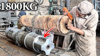 Machining Process of 1800KG Industrial Shaft with 100yrs old Technology