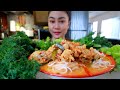 ขนมจีนน้ำยาลาวกะทิ (พร้อมวิธีทำ) | Isaan coconut curry with rice noodles | Cooking Thaifood Mukbang