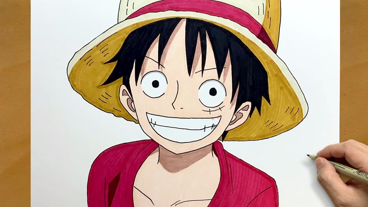 How to Draw Luffy from One Piece Step by Step || Easy Anime Drawing ...