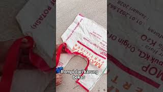 tutorial baju dari karung bekas