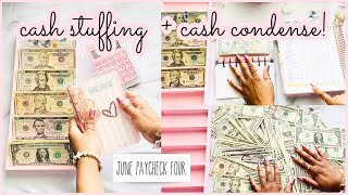 $1,900 CASH STUFFING + CASH CONDENSE | $1,400 To Bank | PAYCHECK CASH STUFFING | SAVINGS CHALLENGES