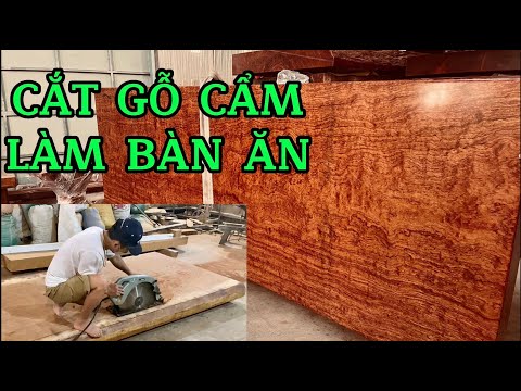 Video CẮT PHÁ TẤM GỖ CẨM LAI LÀM MẶT BÀN CHO KHÁCH ĐẸP KHÔNG... - youtube