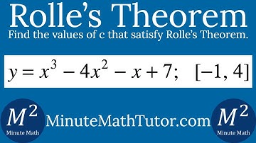 y=x^3-4x^2-x+7; [-1, 4] | Find the values of c that satisfy Rolle’s Theorem