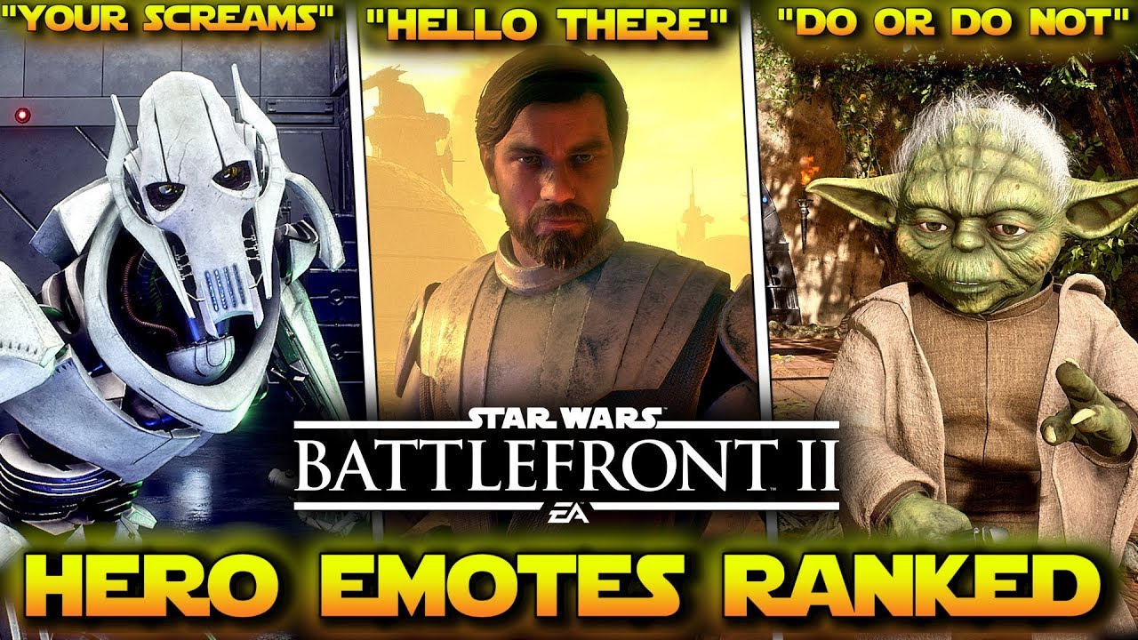 Star Wars Battlefront 2 HERO EMOTES Ranked! YouTube