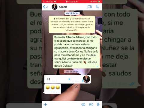 Alfredo Adame manda audios a whatsapp bajo petición