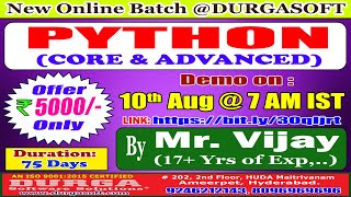 PYTHON Online Training @ DURGASOFT