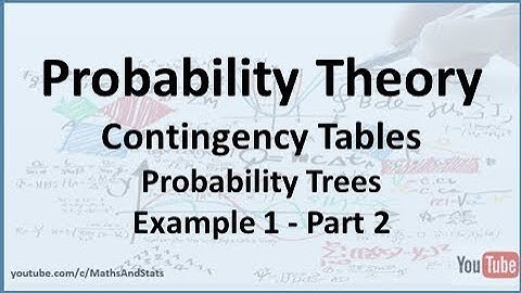Probability Theory: Contingency Tables and Probability Trees Example 1 - Part 2