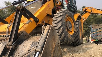 JCB Backhoe VS Tripper Dump | Loading Mix Gravel In Dump @droneplanet2040