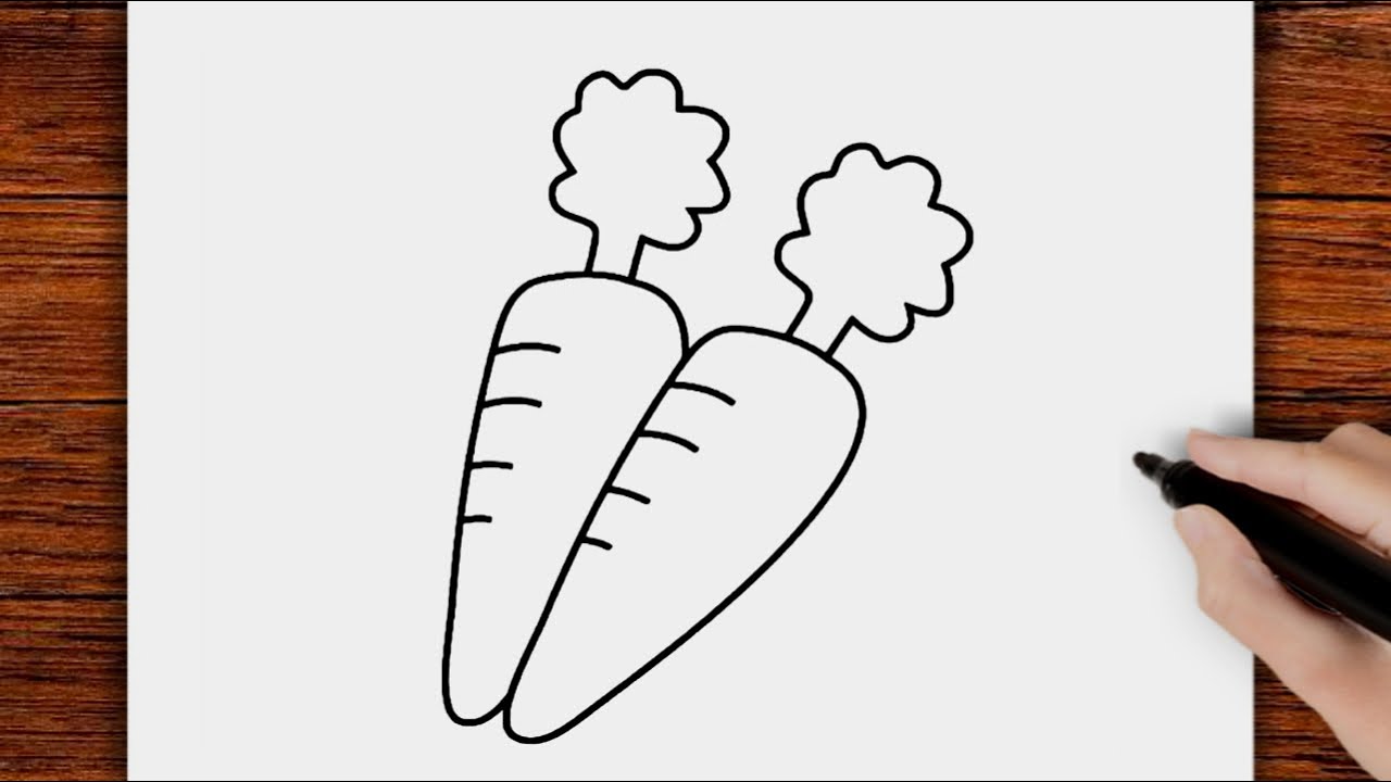 Como desenhar cenoura simples ️ (fácil😊) - YouTube