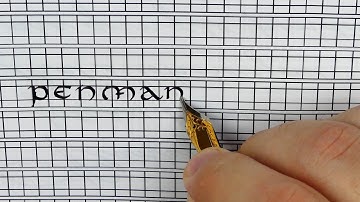 How to use the guidelines to write the Uncial script – writing a word – Handwriting practice