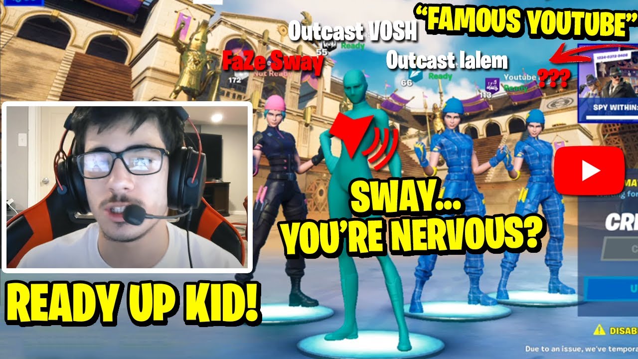 FaZe Sway secretly invites Youtube Famous to Challenge Outcast Clan in 2v2 Zone Wars!