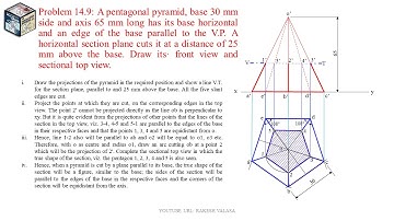 Problem 14.9: SECTIONS OF SOLIDS (ENGINEERING DRAWING BY N.D.BHATT TEXT BOOK)