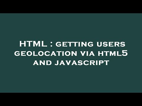 HTML : getting