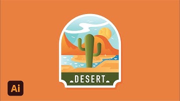 Adobe Illustrator CC Tutorial - Create a Beautiful Landscape Badge (HD)