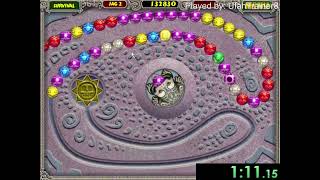 Zuma Deluxe - Reached Sun God 1 Speedrun in 2:35 RT (Osprey Talon) (24 December 2021) screenshot 3