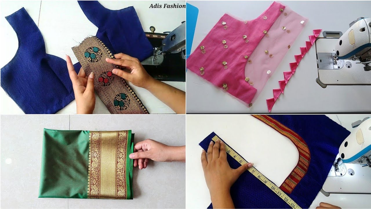 Model Blouse neck designs 2x speed || Cutting and Stitching back neck designs || Lace blouse design