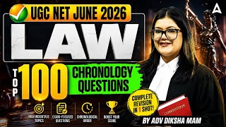 UGC NET Law | UGC NET Law Top 100 Chronology Questions | UGC NET Law PYQ By Diksha Mam