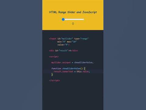 HTML Range Slider And JavaScript - YouTube
