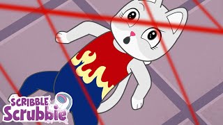 Peach Gets Locked In!  Crayola Scribble Scrubbies | Cartoons for Kids