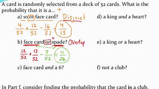 Calculating probabilities of disjoint and overlapping events