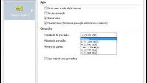 Qual a velocidade de gravação de DVD?