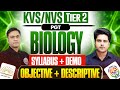 KVS NVS Tier 2 PGT BIOLOGY Syllabus &amp; Demo Class | Objective + Descriptive by Sachin Academy live