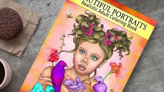 Just Released New Grayscale Beautiful Portraits Adult Coloring Book