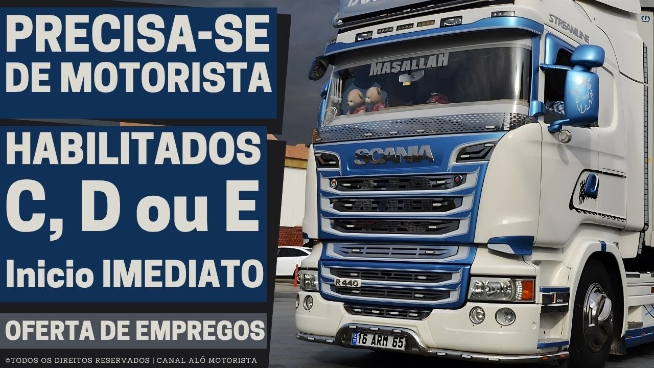 [CNH C,D,E] SEM EXPERIÊNCIA E COM EXPERIÊNCIA | vagas para motorista ...