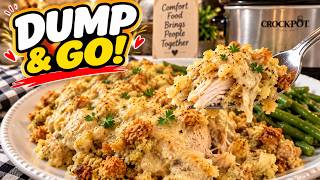 Crockpot Chicken and Stuffing | Easy Dump & Go Dinner