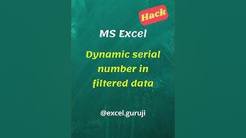 Dynamic serial number in filtered data #shorts