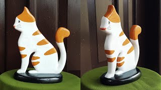 White Cement Craft ideas | Cat Craft | Kerajinan Semen putih dan Styrofoam  | Home Decor