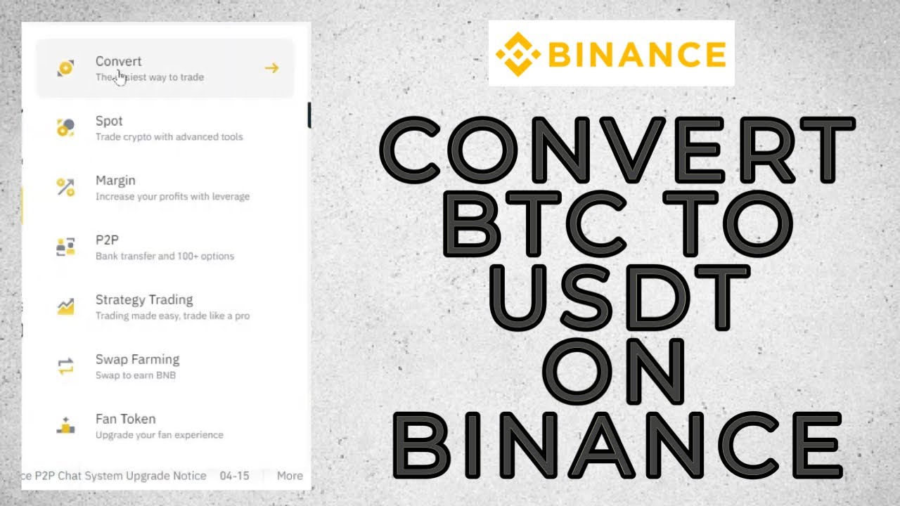How to Convert BTC to USDT on Binance? (100 WORKING !) YouTube