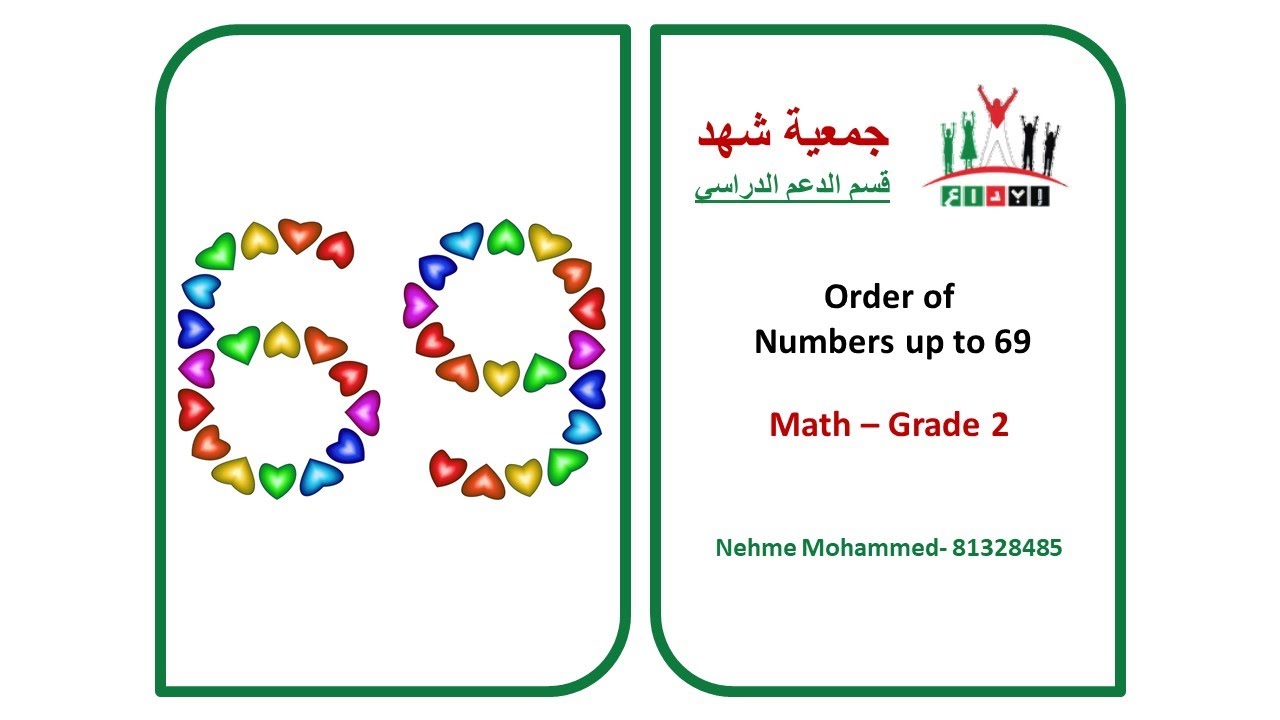 Ibda3 - GR2 - Math - Order of Numbers up to 69 - YouTube