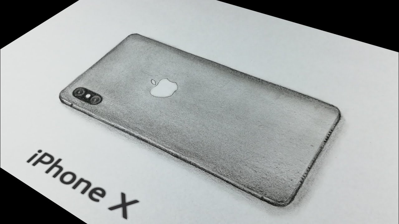 Iphone X : How To Draw Iphone X Step By Step | A Iphone X Tricks | 3D Tricks Art On Paper | 3D Draw
