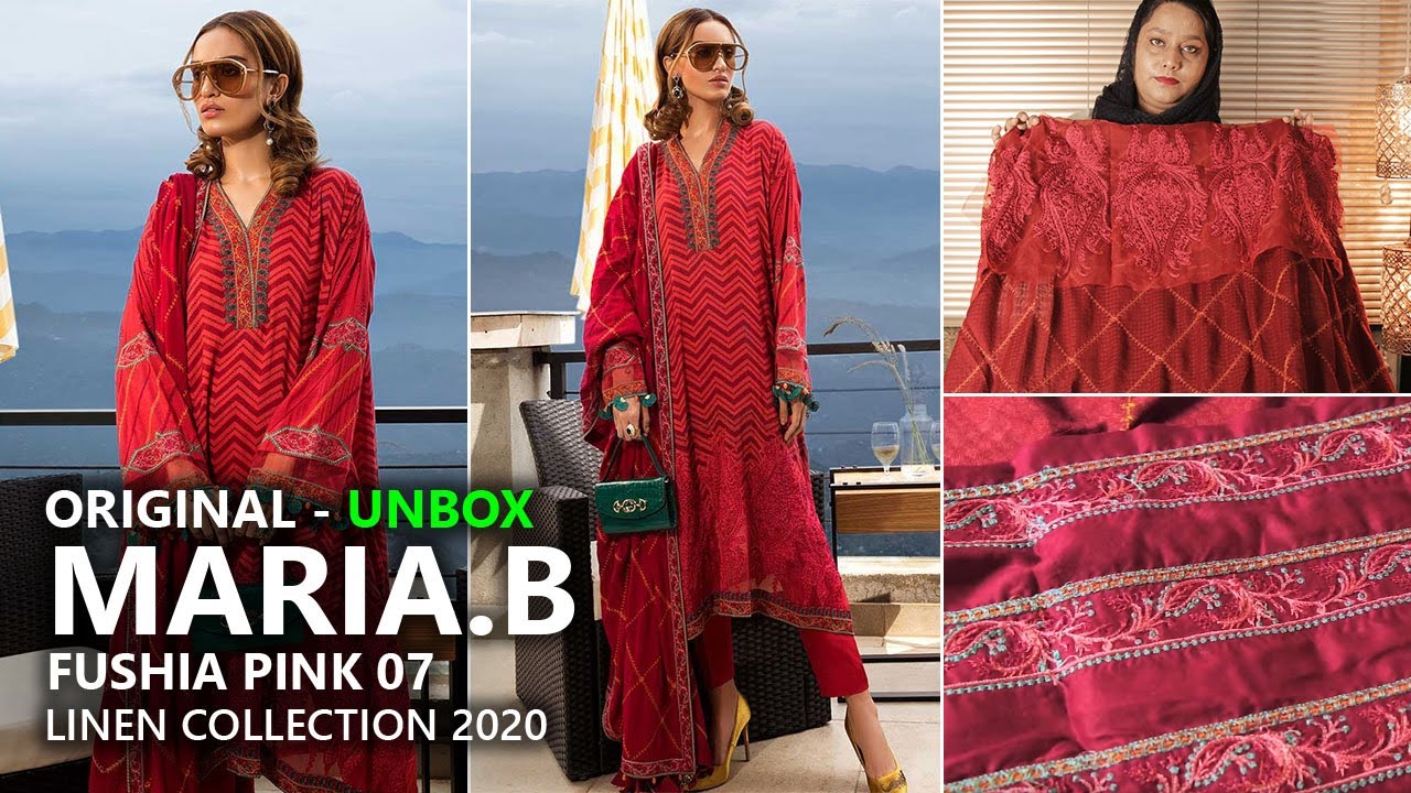 Maria B Linen Collection 2020 Maria B Unboxing Dl 701 Fushia